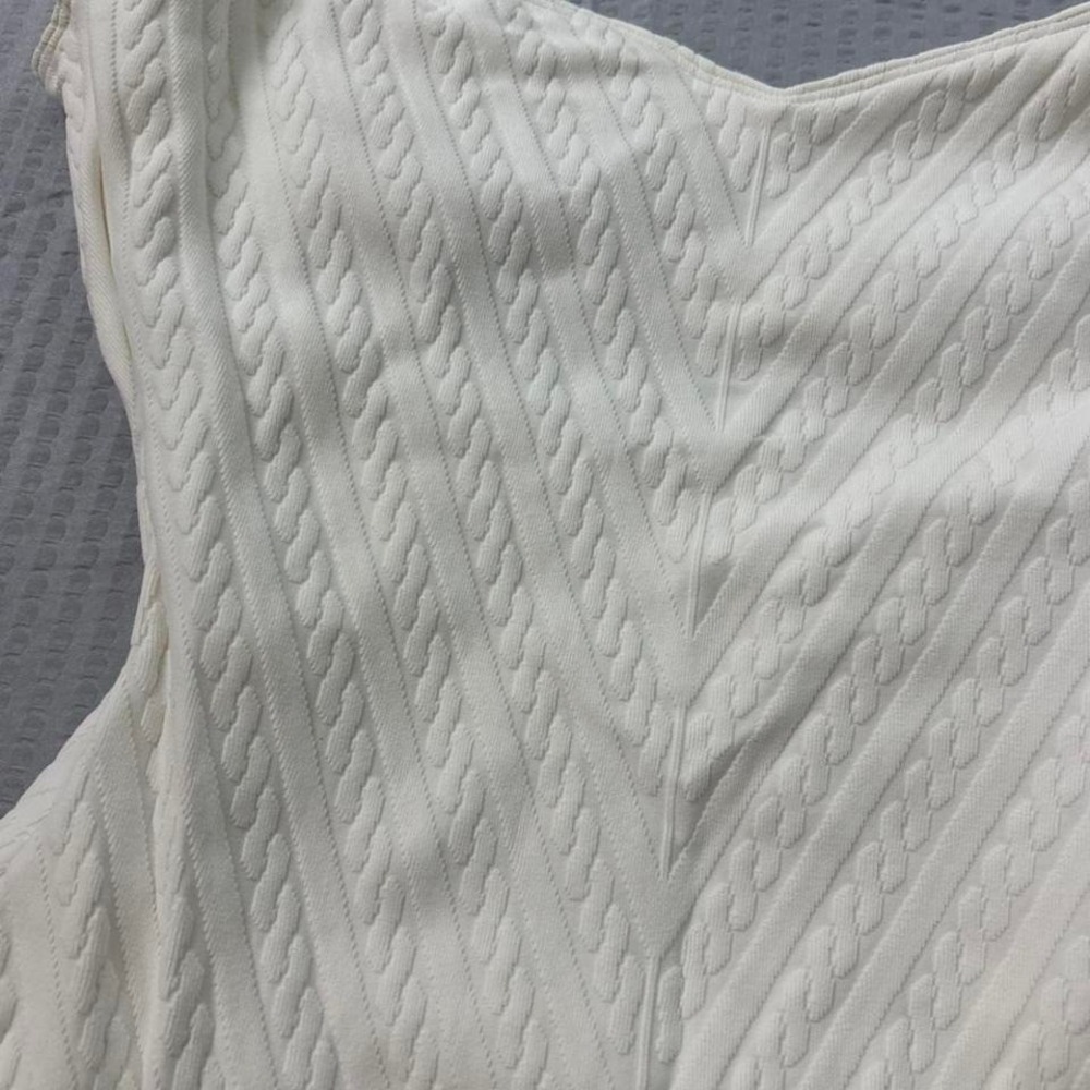 Lauren Ralph Lauren Ivory textured knit swimsuit structured Size 12. 0078 - Picture 3 of 6